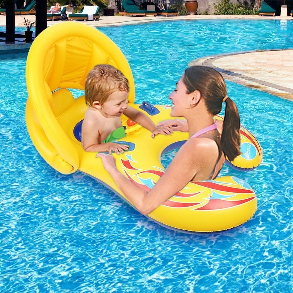 BOUÉE DUO - PARENT ENFANT - OMBRELLE ANTI UV + JOUET INTÉGRÉ