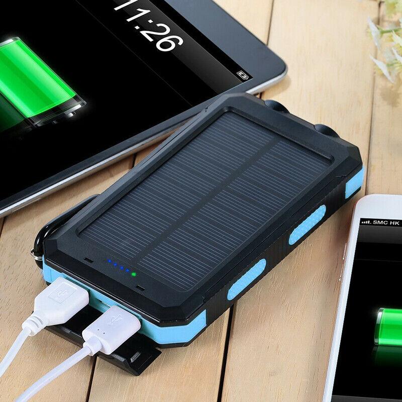 Batterie Solaire Haute Capacité | Chargeur Étanche 20000mAh avec LED