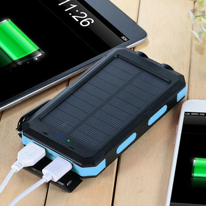 Batterie Solaire Haute Capacité | Chargeur Étanche 20000mAh avec LED