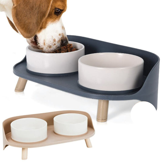 Station de Nourriture Élevée pour Chiens | Design Ergonomique et Base Antidérapante