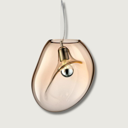Lampe Plafonnier en Verre Soufflé | Design Épuré et Atmosphère Sereine