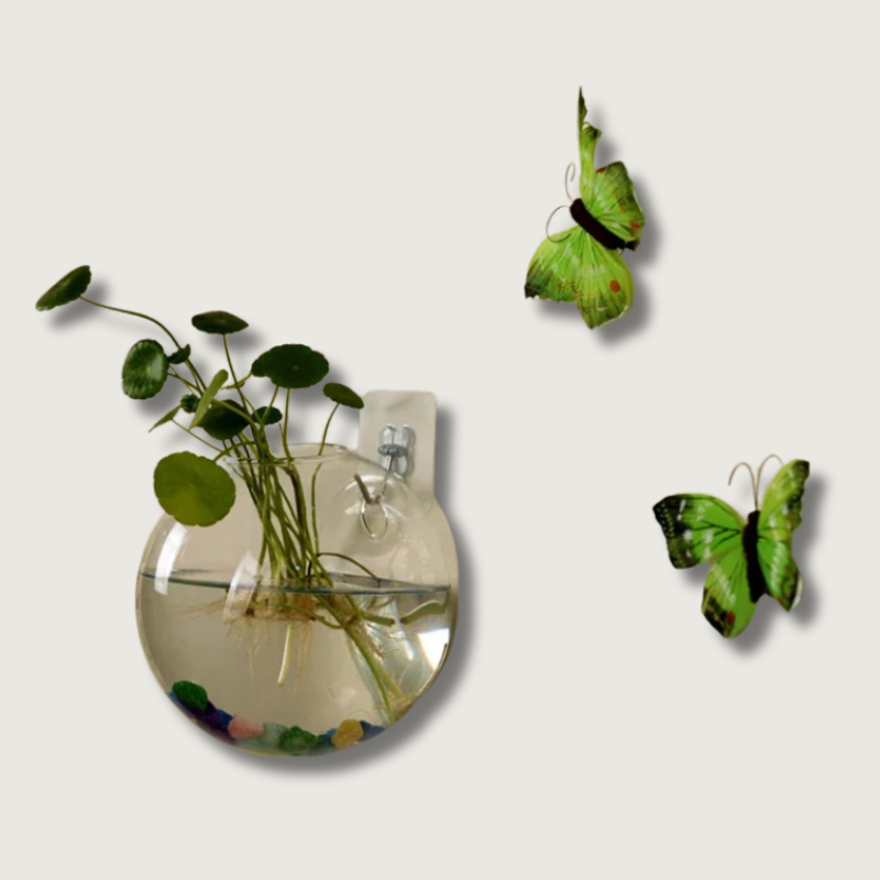Vase Flottant en Verre | Décoration Hydroponique Élégante et Unique