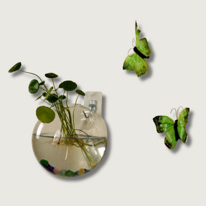 Vase Flottant en Verre | Décoration Hydroponique Élégante et Unique