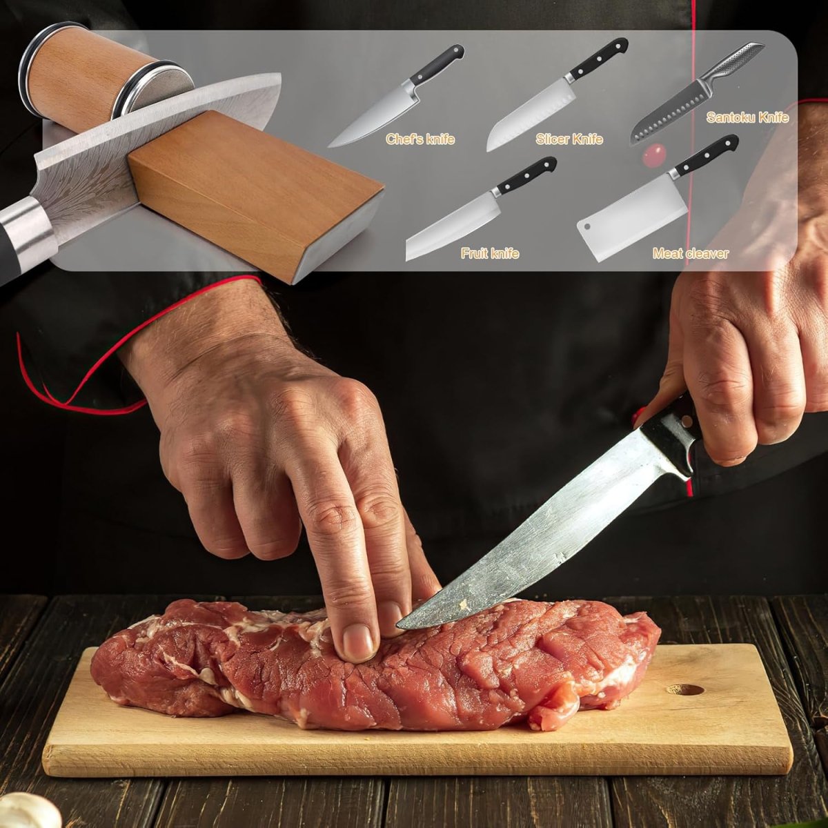 Sharpedge Pro – Aiguiseur de couteaux revêtu de diamant avec mécanisme à rouleau pour une précision sans effort