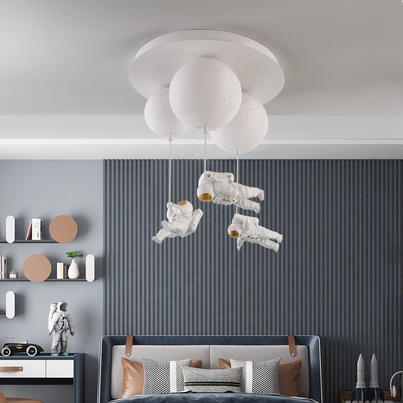 Lampe Spaceman en Forme de Lune | Ambiance Intergalactique pour Enfants