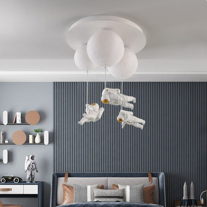 Lampe Spaceman en Forme de Lune | Ambiance Intergalactique pour Enfants