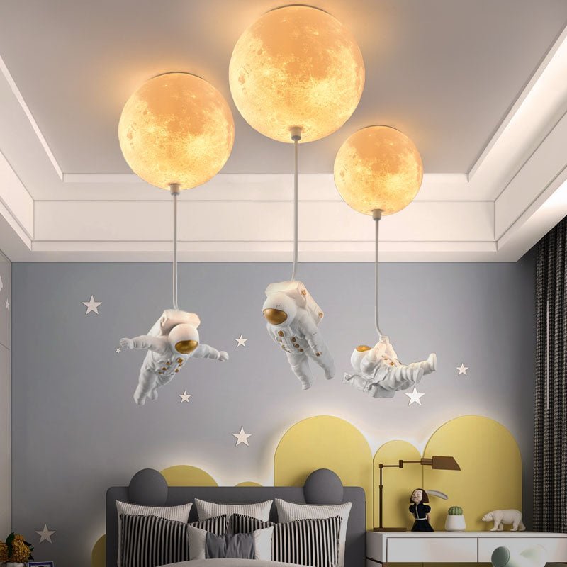 Lampe Spaceman en Forme de Lune | Ambiance Intergalactique pour Enfants