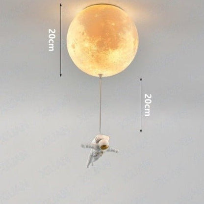 Lampe Spaceman en Forme de Lune | Ambiance Intergalactique pour Enfants