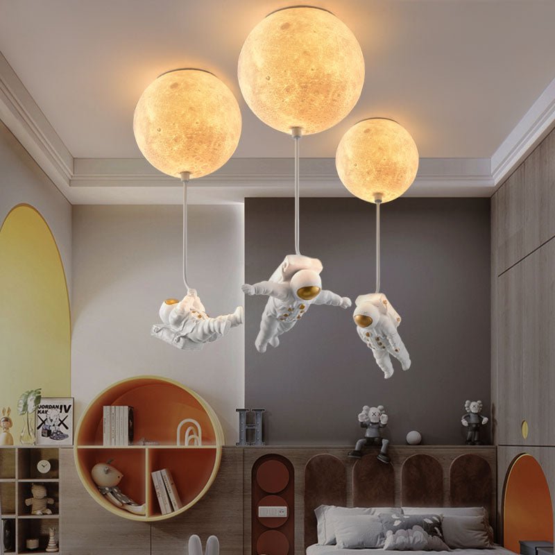 Lampe Spaceman en Forme de Lune | Ambiance Intergalactique pour Enfants
