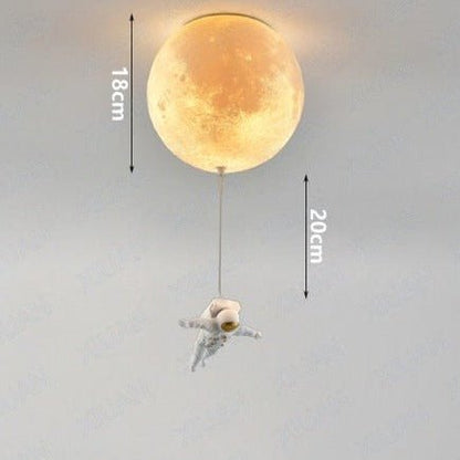 Lampe Spaceman en Forme de Lune | Ambiance Intergalactique pour Enfants