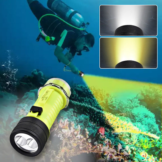 Lampe de Poche de Plongée Ultra-Lumineuse à Double Lampe