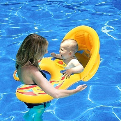 BOUÉE DUO - PARENT ENFANT - OMBRELLE ANTI UV + JOUET INTÉGRÉ