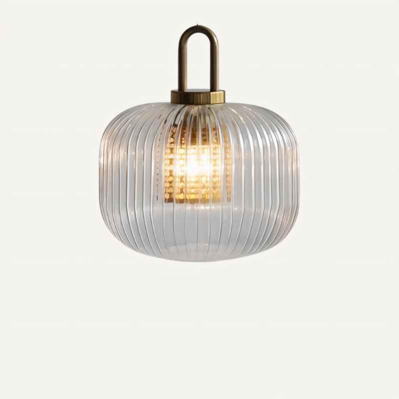 Luminaire Suspendu en Verre Rayé | Éclairage Élégant et Ambiance Chaleureuse