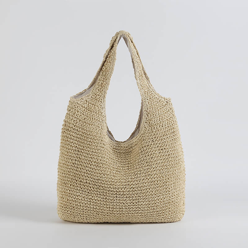 Sac de Plage en Paille Bohème | Rangement Spacieux et Élégant