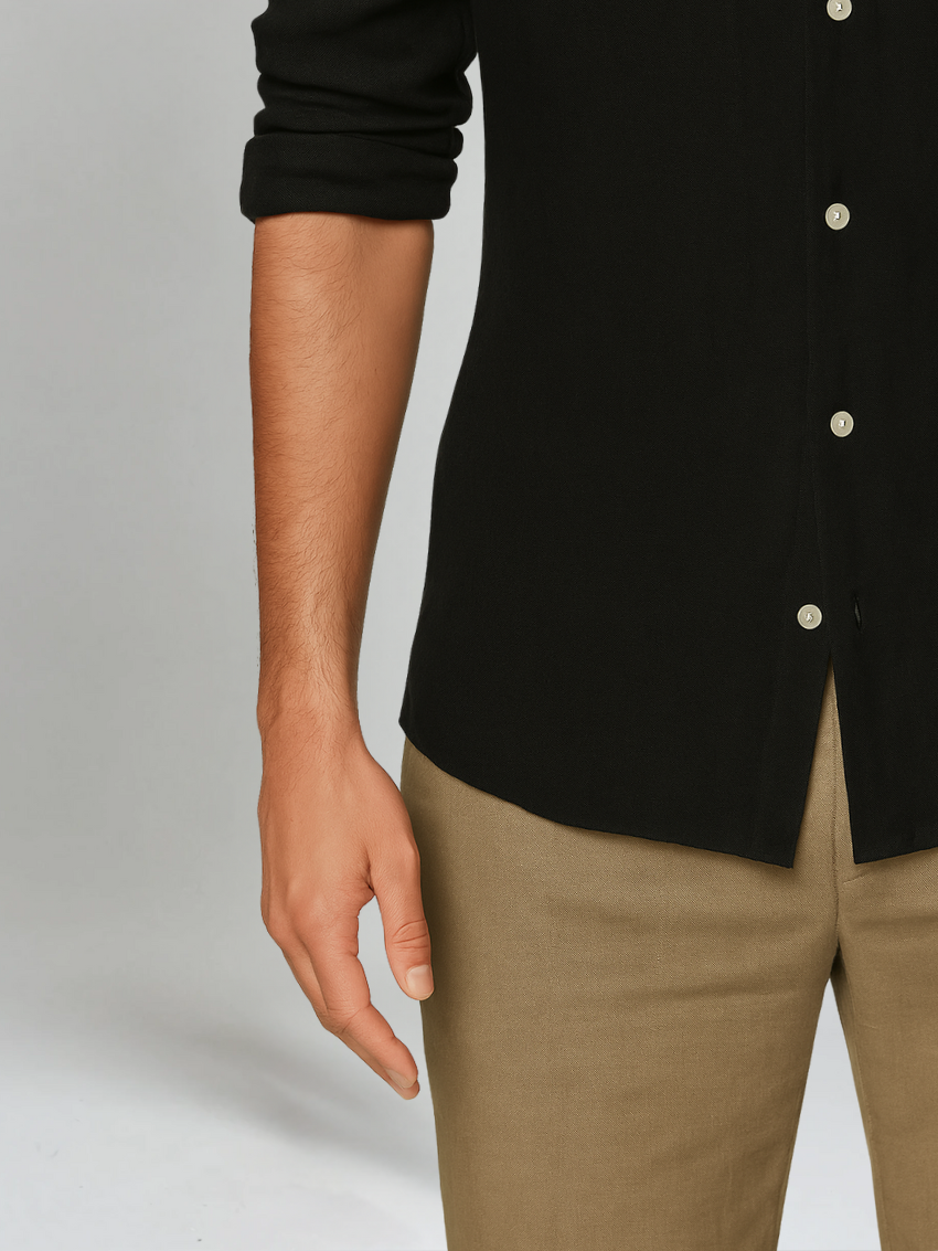 Chemise en Lin Noir pour Hommes | Élégance et Confort au Quotidien